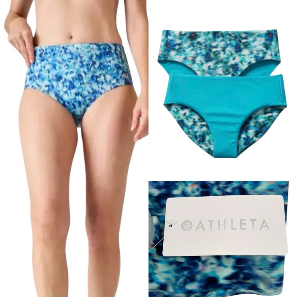 Athleta Reversible High Rise Swim Bottom Sz. Sm Nwt Reversible